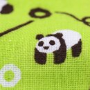 Handtuchset mit Waschlappen, Panda, grün