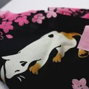 Tenugui "Neko mo Hanami" - Die Katze ...., 36 x 88 cm