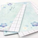 Briefpapier und Notizblock Set "Yuki-Ume"