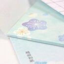 Briefpapier und Notizblock Set "Yuki-Ume"