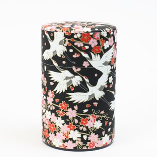 Teedose Kraniche & Pflaumenblten 100 g, schwarz, mit...