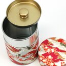 Teedose Kranich 100 g, rot, mit Metalldeckel