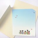 Kleines Briefpapierset Warabe, 8 Blatt + 4 Umschläge