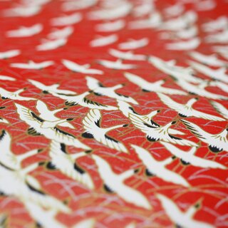 Washibogen Kranich rot 48 x 64 cm