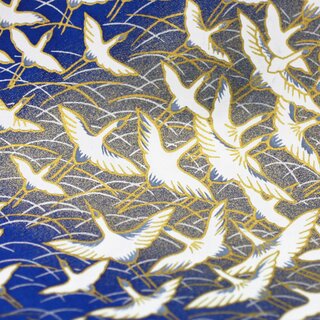 Washibogen Kranich blau 48 x 64 cm