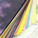 Origami Stars, Papier und Anleitung für 5 Sterne