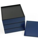 Bentobox, Partybox, dreistöckig, dunkelblau