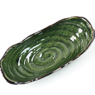 Schale oval grün, 20 x 9,5 cm