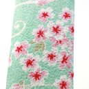 Fächeretui Kirschblüte, minzgrün, 22 cm lang