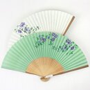 F�cher Clematis, mintgr�n, mit Muster R�ckseite