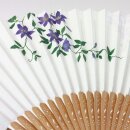Fächer Clematis, mintgrün, mit Muster Rückseite