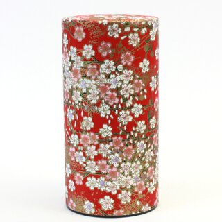 Teedose Kirschbl�te rot 200 g, mit Metalldeckel