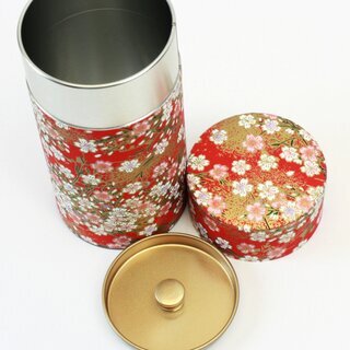 Teedose Kirschbl�te rot 200 g, mit Metalldeckel
