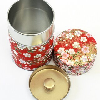 Teedose Kirschbl�te rot 100 g, mit Metalldeckel