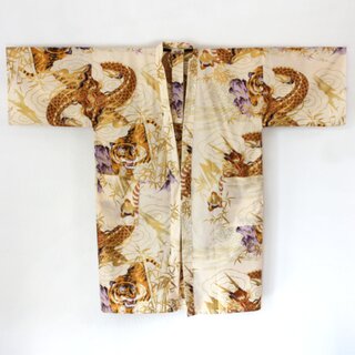 Happi Dragon & Tiger XL,  beige, 114 cm lang