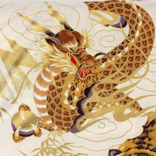 Happi Dragon & Tiger XL,  beige, 114 cm lang