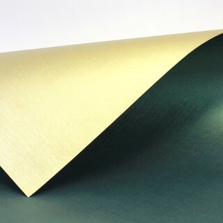 Strukturpapier Silk grün, Rückseite gold, 78 x 54 cm