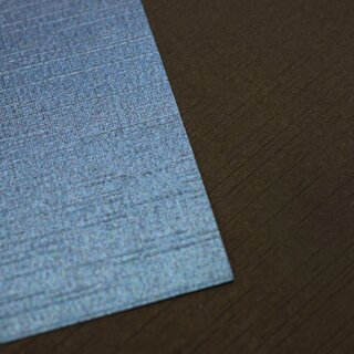 Strukturpapier Silk blau, Rückseite schwarz 78 x 54 cm