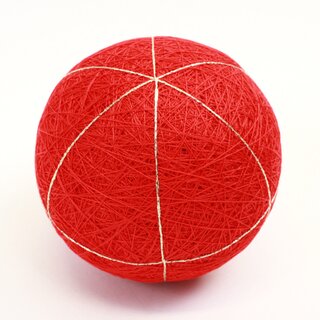 Temari - Fadenball Rohling rot, 6 Felder
