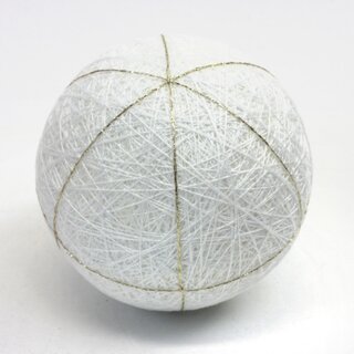 Temari - Fadenball Rohling weiß, 6 Felder