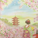 Grußkarte Maiko und fünfstöckige Pagode