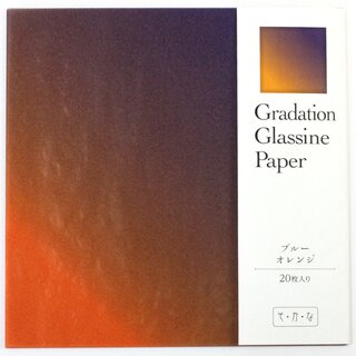 Glassine Origami einfarbig blauorange 15 cm
