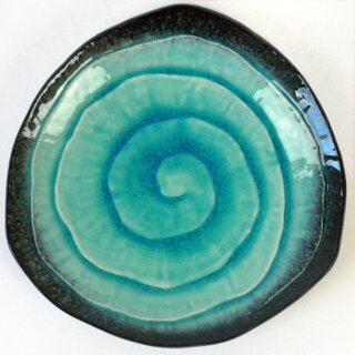 Teller Kinyou blau, dreieckig 20 cm Ø