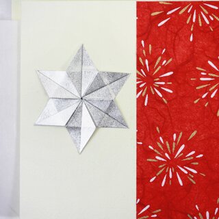 Gru�karte Stern, silber