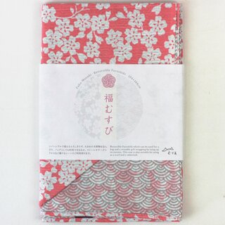 Furoshiki Kirschblüte/Welle 105 cm, doppelseitig