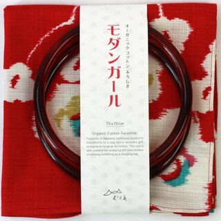 Furoshiki Modern Girl rot 70 x 70 cm, mit Ringen