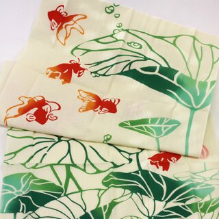 Tenugui Lotus & Goldfische 36 x 88 cm