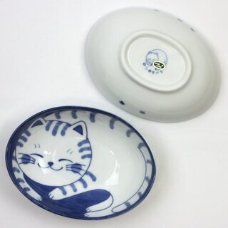 2 ovale Schalen Nekochiguratora 13 x 9,5 cm