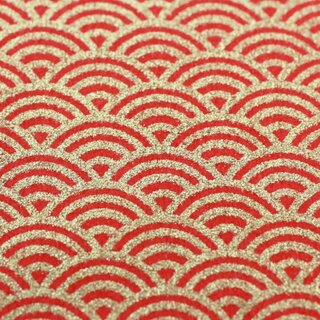 2 Blatt B4 Washi Seikaiha rot, 360x255mm