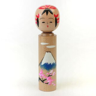 Kokeshi Fujisan & Kirschblte, 12 cm hoch
