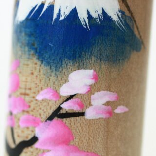 Kokeshi Fujisan & Kirschblüte, 12 cm hoch