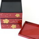 Lackbox Sakura Roman rot, 15 x 15 x 17 cm