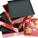 Lackbox Sakura Roman rot, 15 x 15 x 17 cm