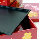 Lackbox Sakura Roman rot, 15 x 15 x 17 cm