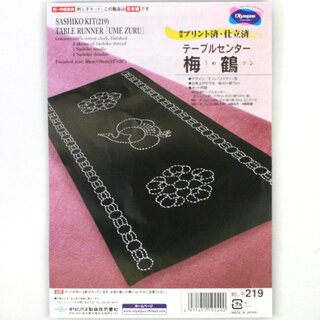 Tischlufer Sashiko Ume Zuru 30 x 70 cm