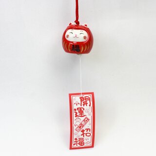 Furin - Windglocke Nekodaruma rot