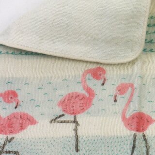 Taschentuch Flamingo 25 cm, Frottee mit Gaze