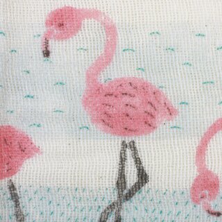 Taschentuch Flamingo 25 cm, Frottee mit Gaze