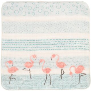 Taschentuch Flamingo 25 cm, Frottee mit Gaze