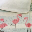 Taschentuch Flamingo 25 cm, Frottee mit Gaze