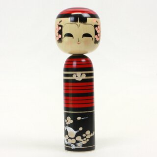 Kokeshi Ume - Pflaumenblüten, 17,5 cm (schmal)