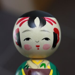Kokeshi Paar Nakayoshi, Holzpuppen Gute Freunde 8,5 cm