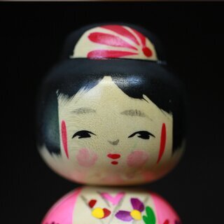 Kokeshi Paar Nakayoshi, Holzpuppen Gute Freunde 8,5 cm