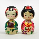 Kokeshi Paar Nakayoshi, Holzpuppen Gute Freunde 8,5 cm