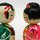 Kokeshi Paar Nakayoshi, Holzpuppen "Gute Freunde" 8,5 cm
