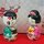 Kokeshi Paar Nakayoshi, Holzpuppen "Gute Freunde" 8,5 cm